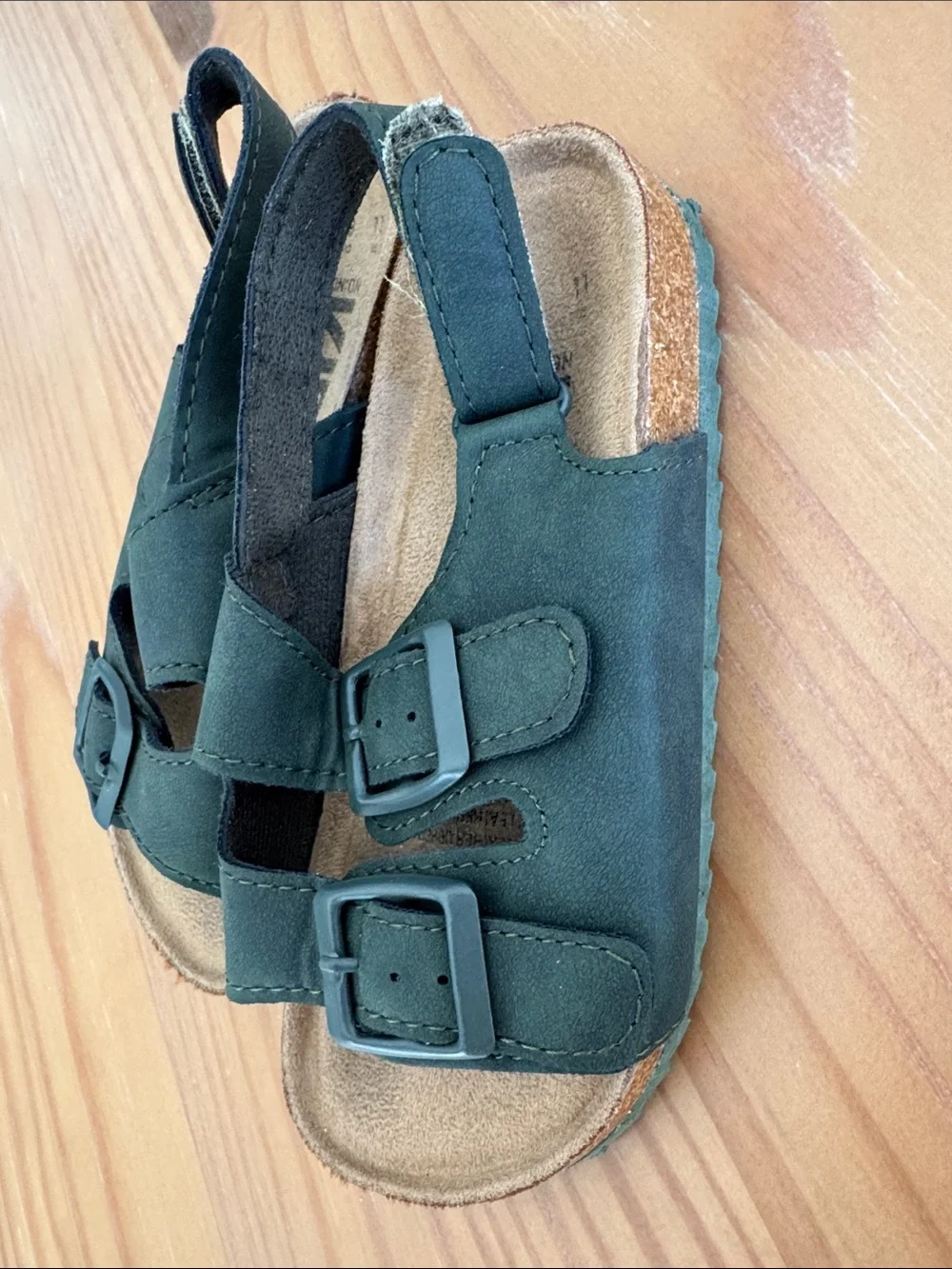 Cotton On Kids Adjustable Birkenstock like Buckle Sandals - Dark Green
